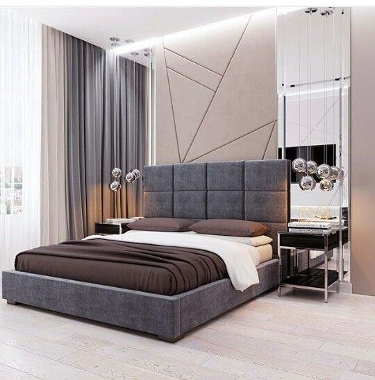 Modern Grey Tufted King Bed