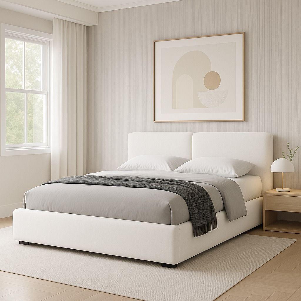 Minimalist White Queen Bed Frame