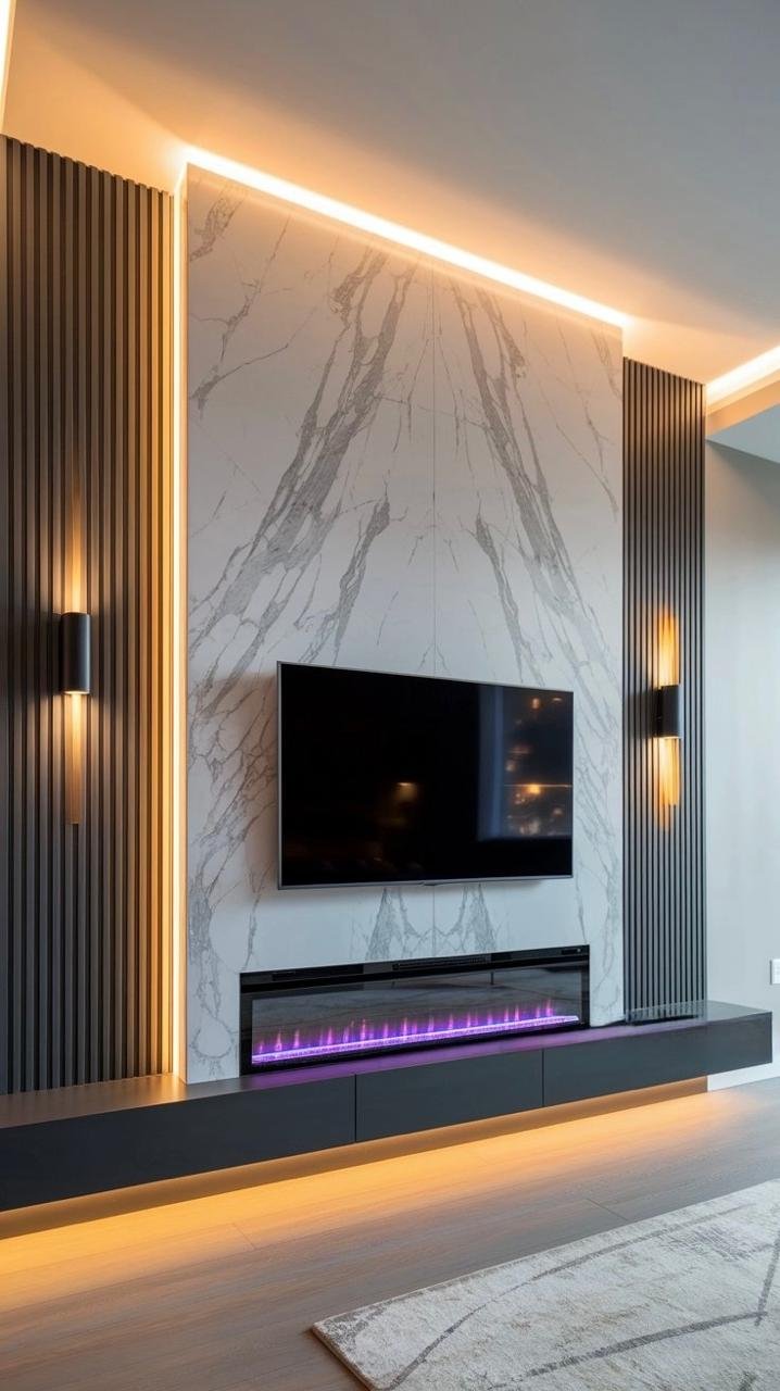 Custom TV unit and media feature wall 1