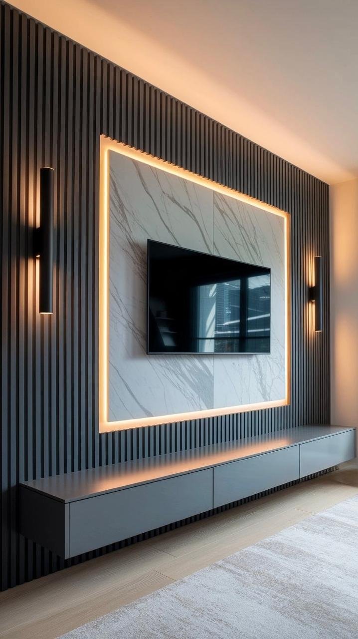 Custom TV unit and media feature wall 3