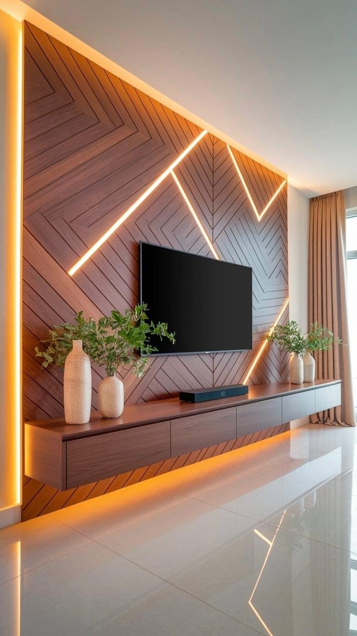 Custom TV unit and media feature wall 7