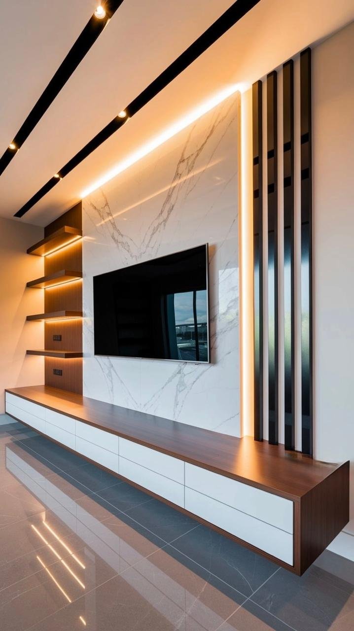 Custom TV unit and media feature wall 8