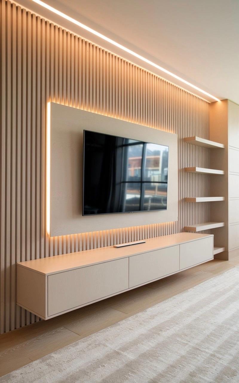 Custom TV unit and media feature wall 14